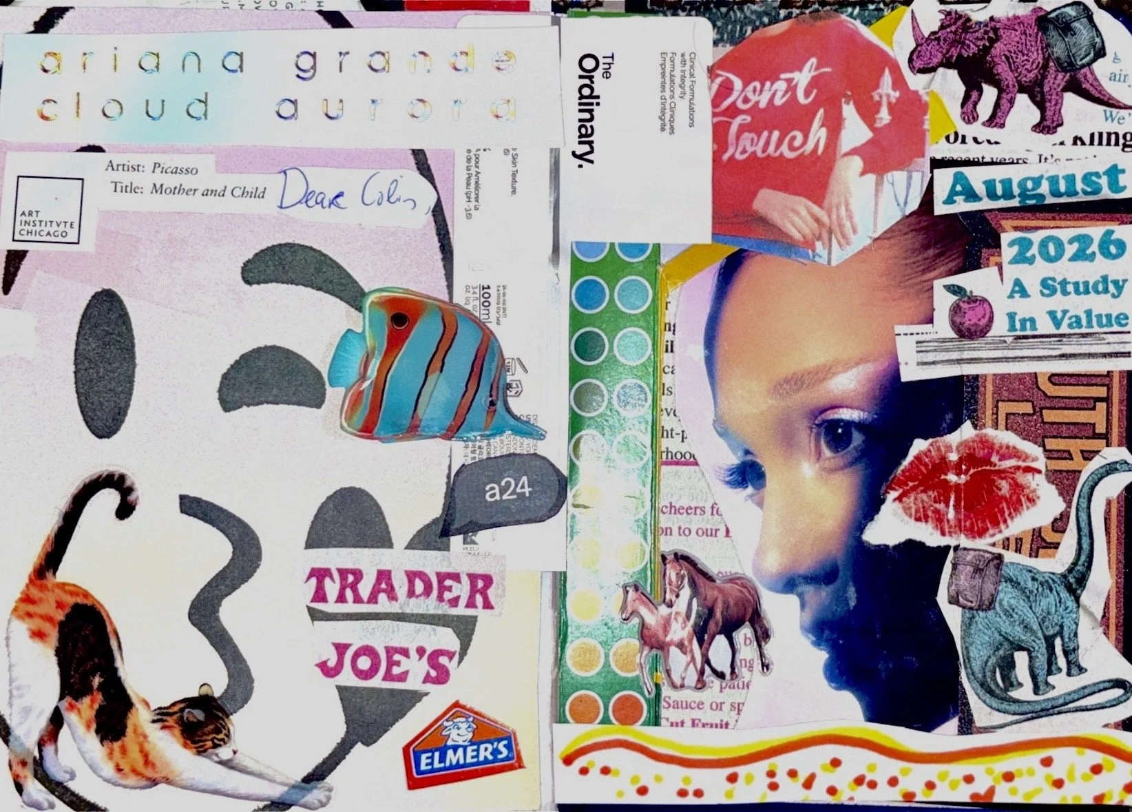 this was made after some craft shopping. it has a simple, childish vibe to me.