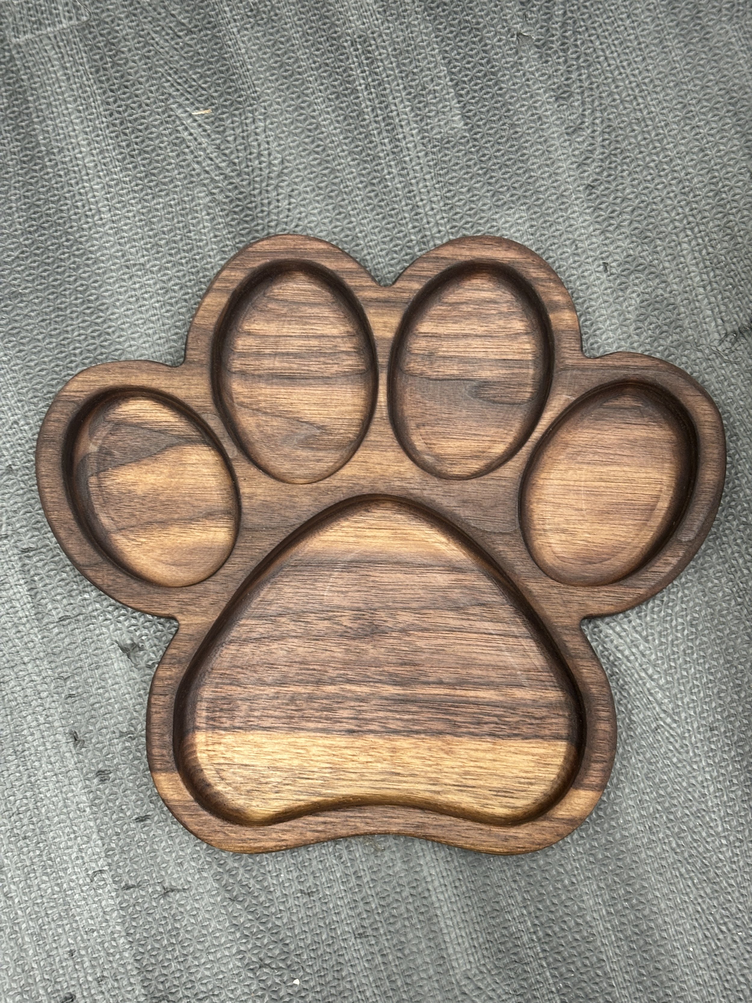 Walnut Dog Paw Tray