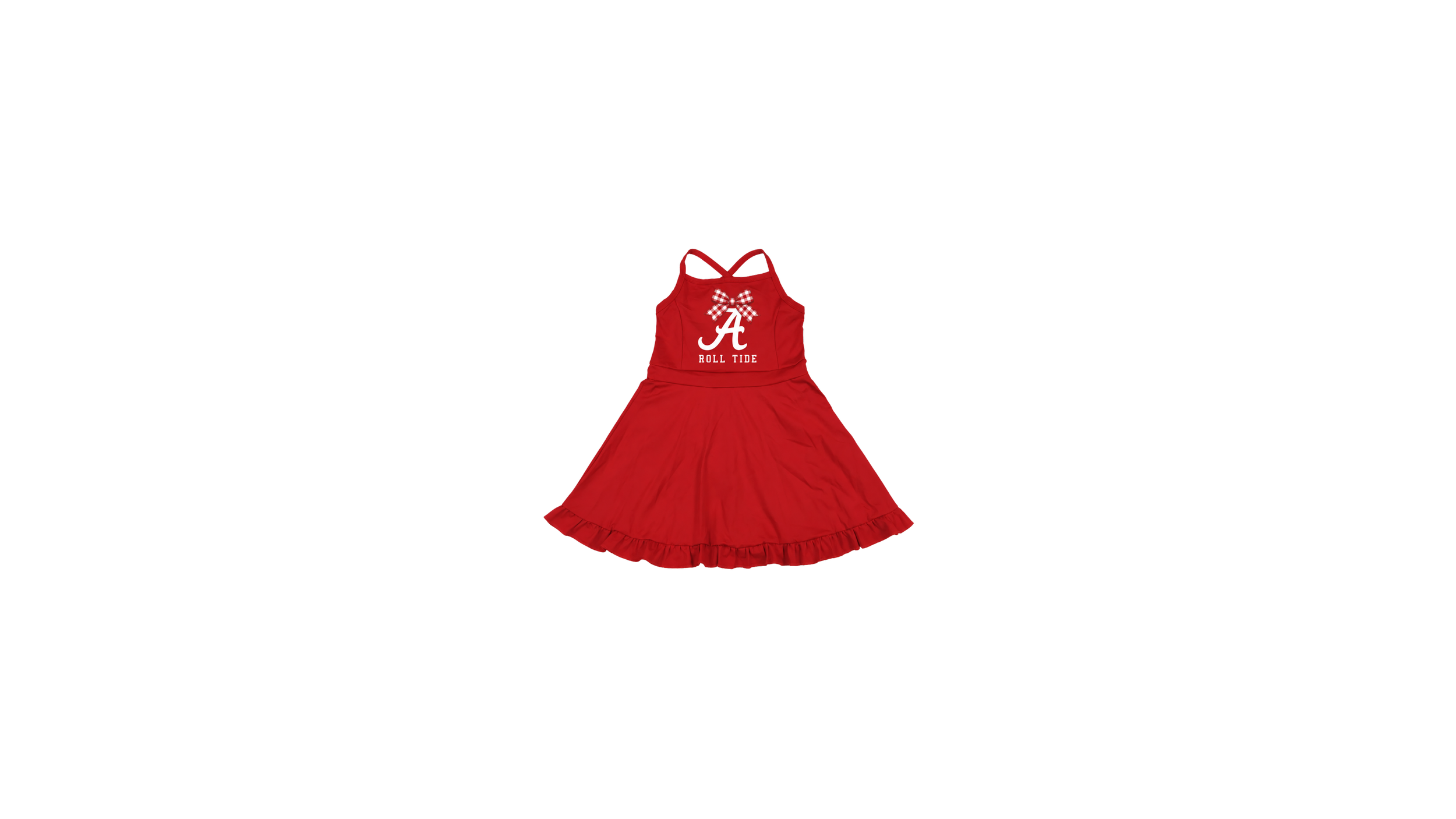 Roll Tide Gingham Bow Twirl Dress