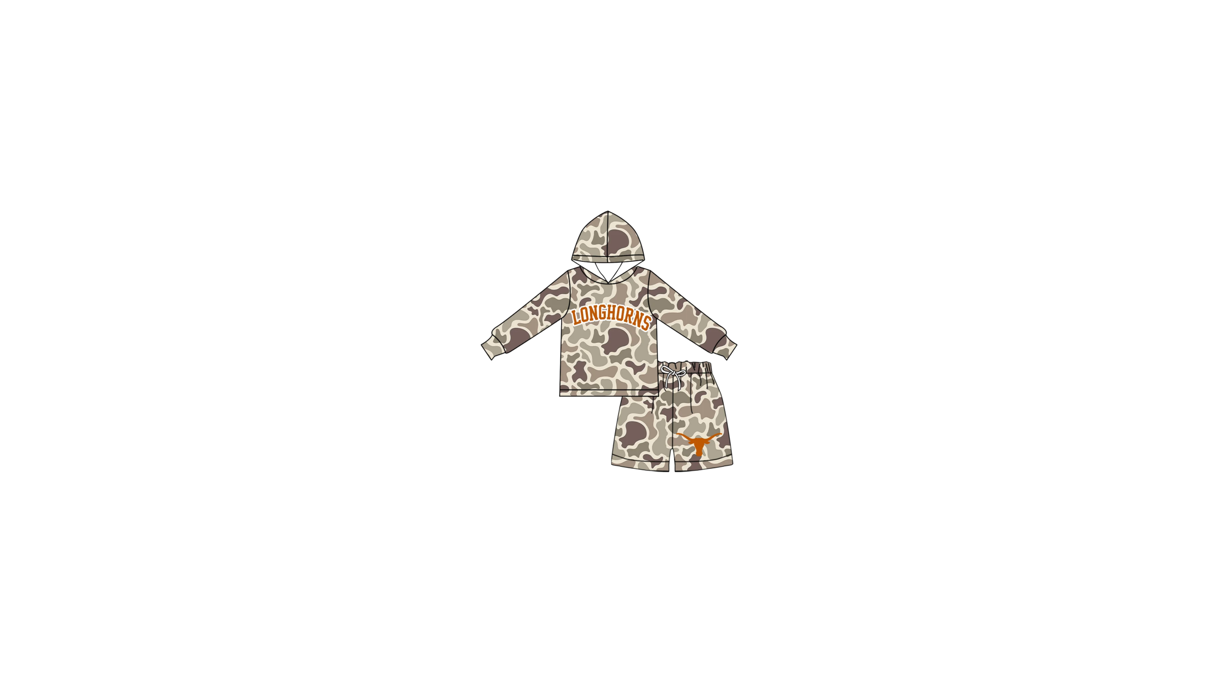 Texas Longhorn Camo Hoodie Set