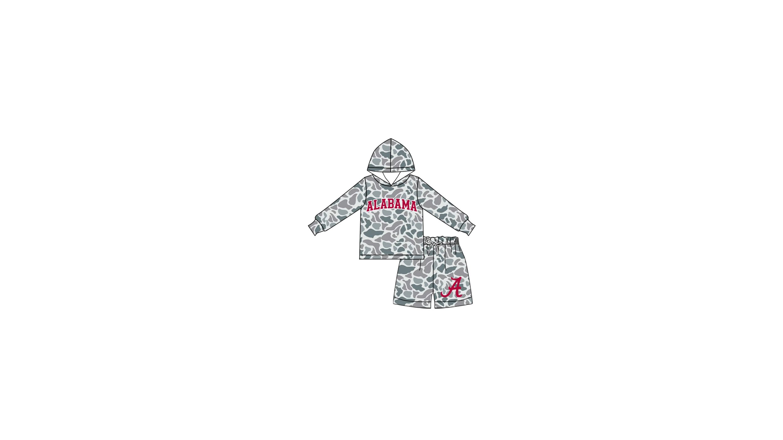Alabama Crimson Tide Camo Hoodie Set