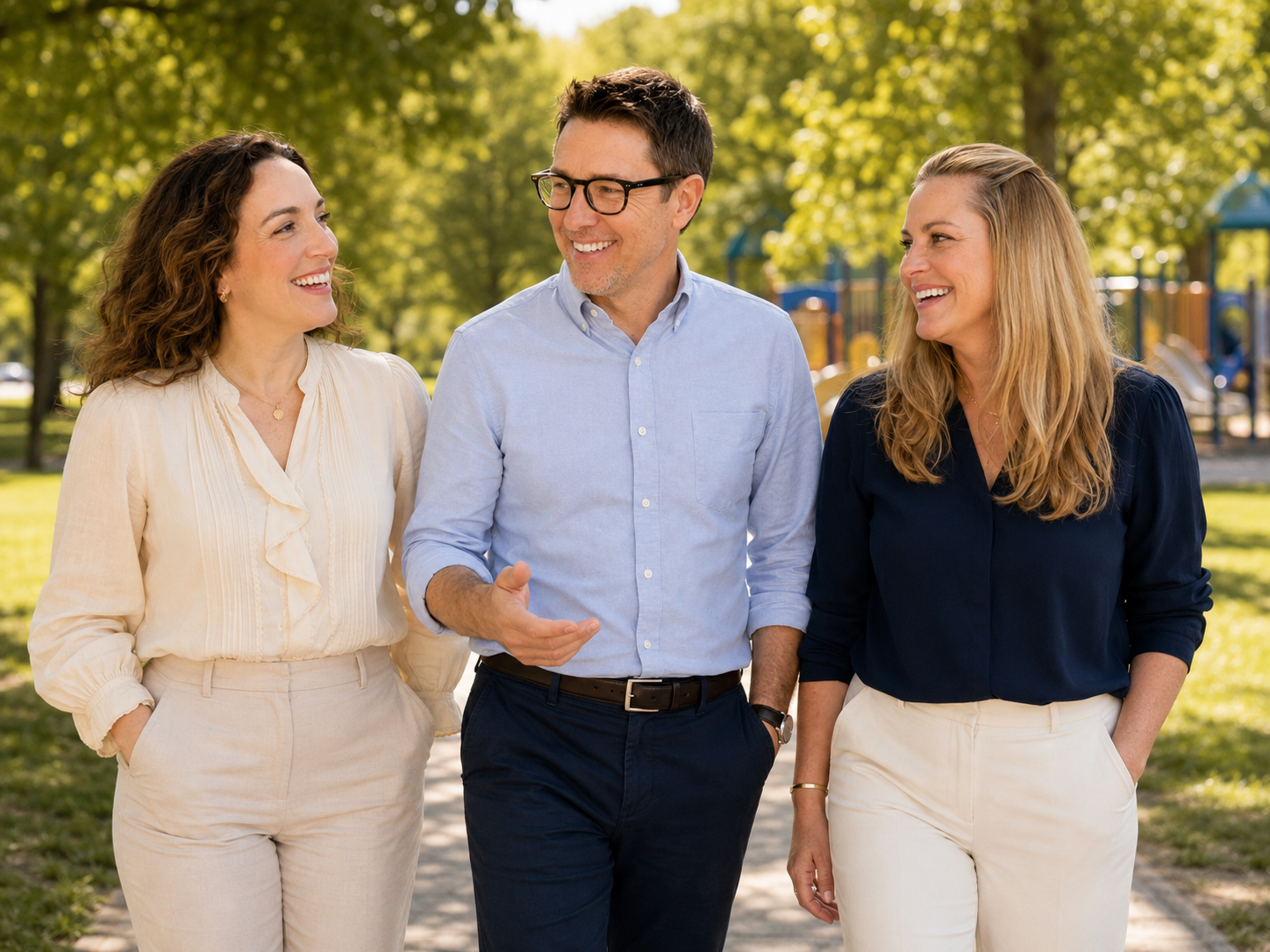 the 3 founders walking outside