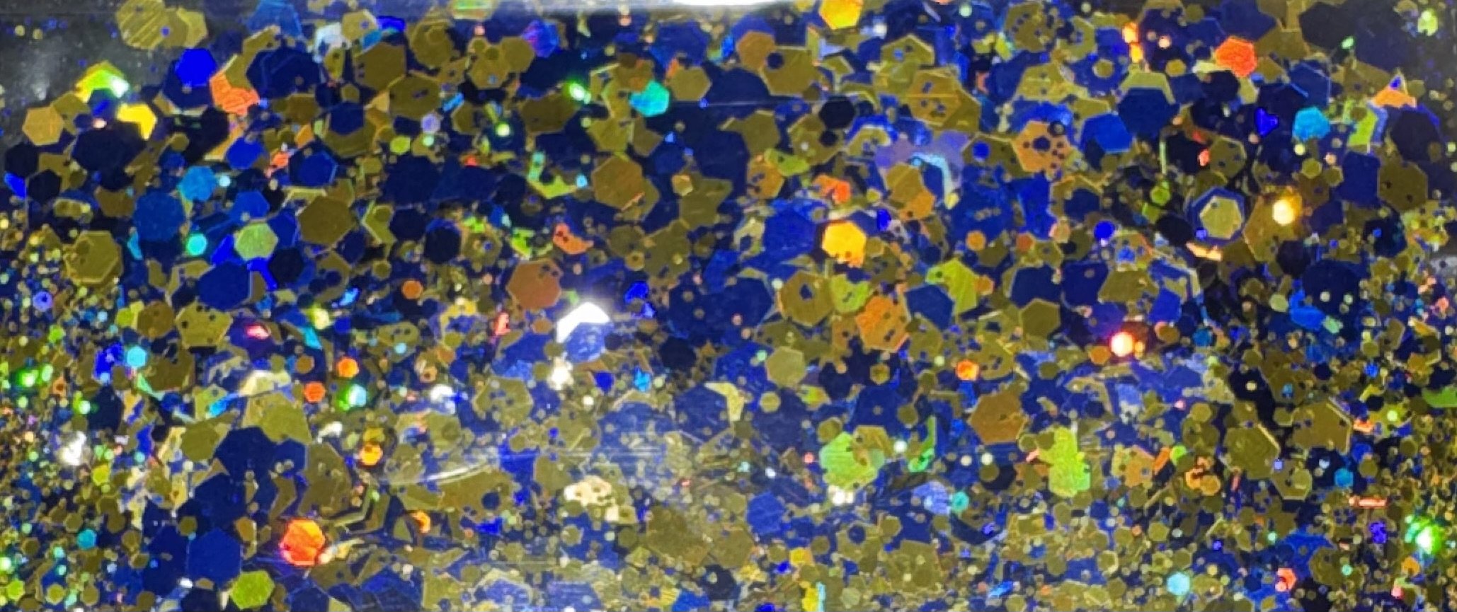 Blue and gold glitter