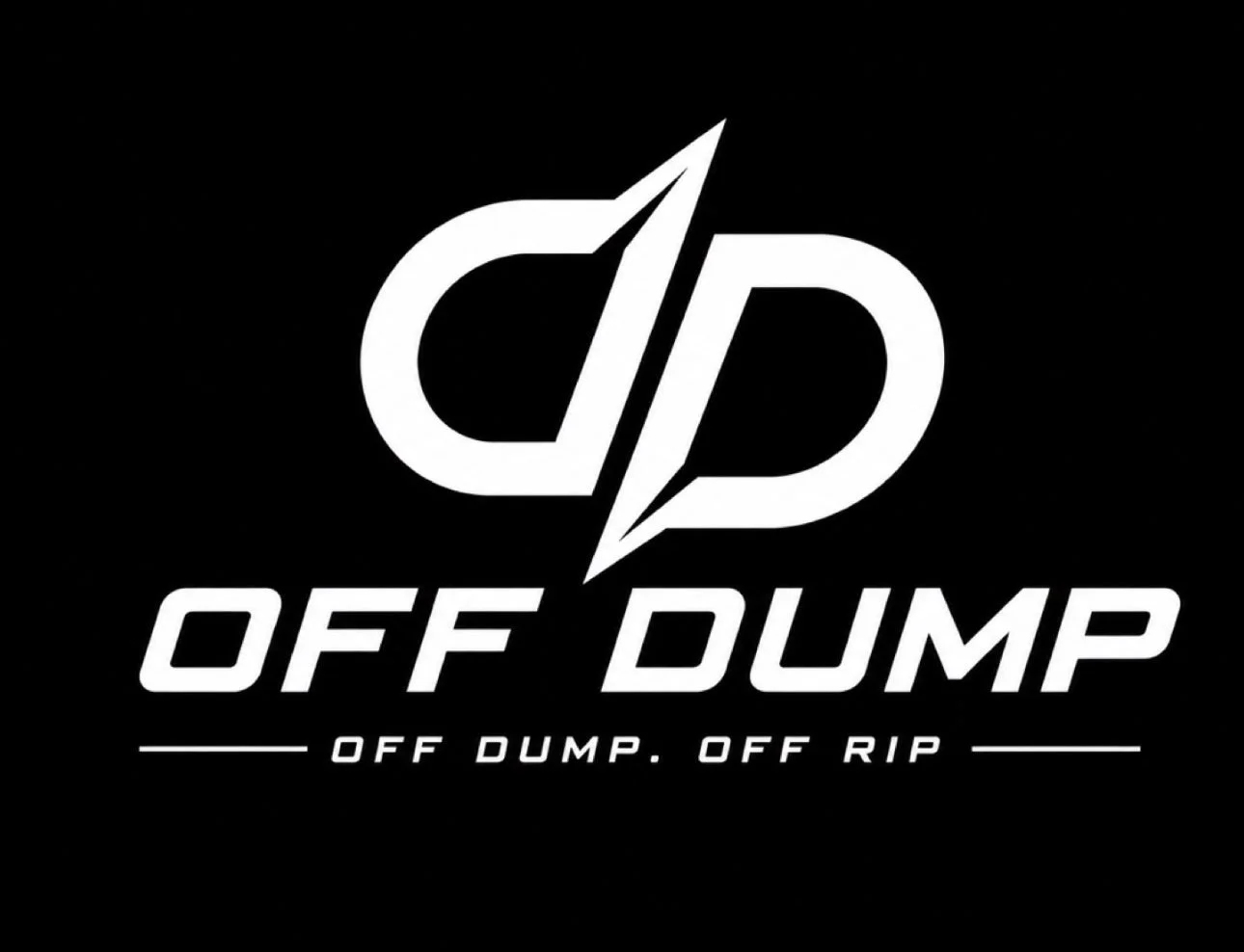 Logo with stylized letters 'O' and 'D' separated by a diagonal slash, and the words 'OFF DUMP' below, followed by the phrase 'OFF DUMP. OFF RIP'.