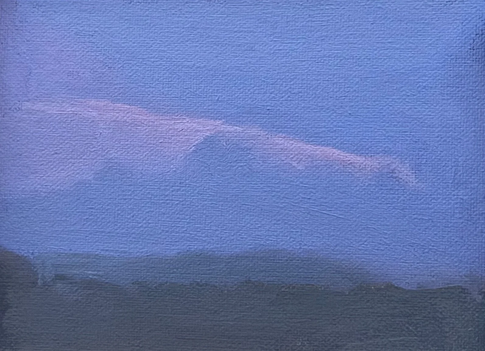 "Cracked Screen Sunset", 7x5, oil on canvas.