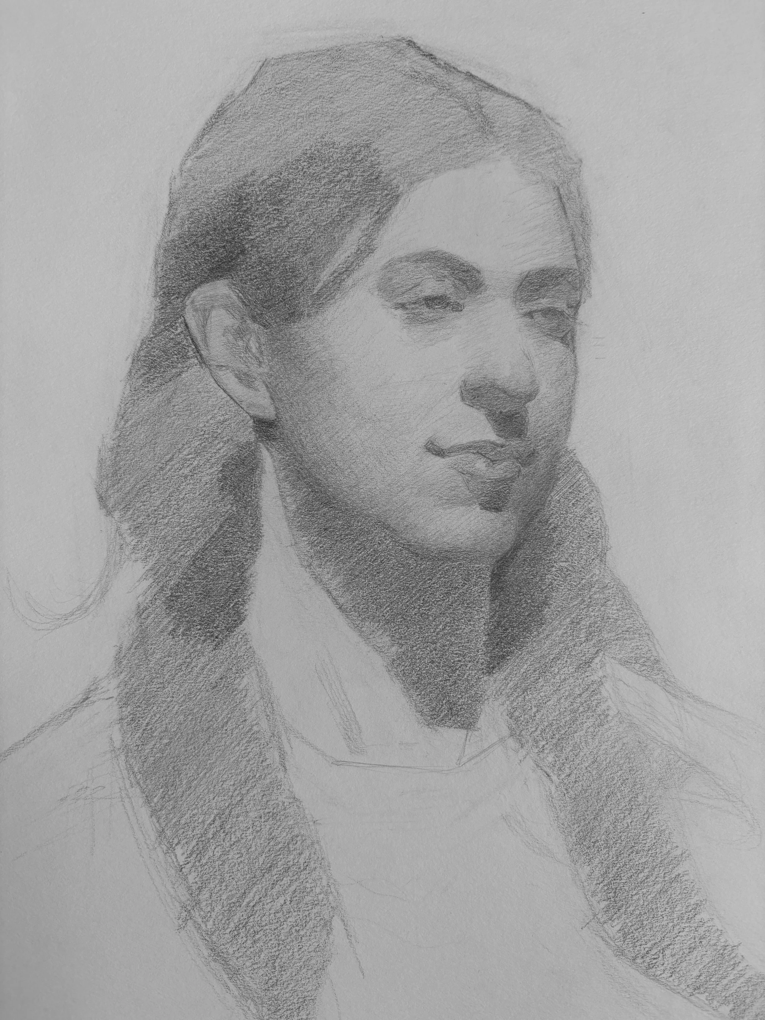 "Izzy", 9x12, graphite on paper.