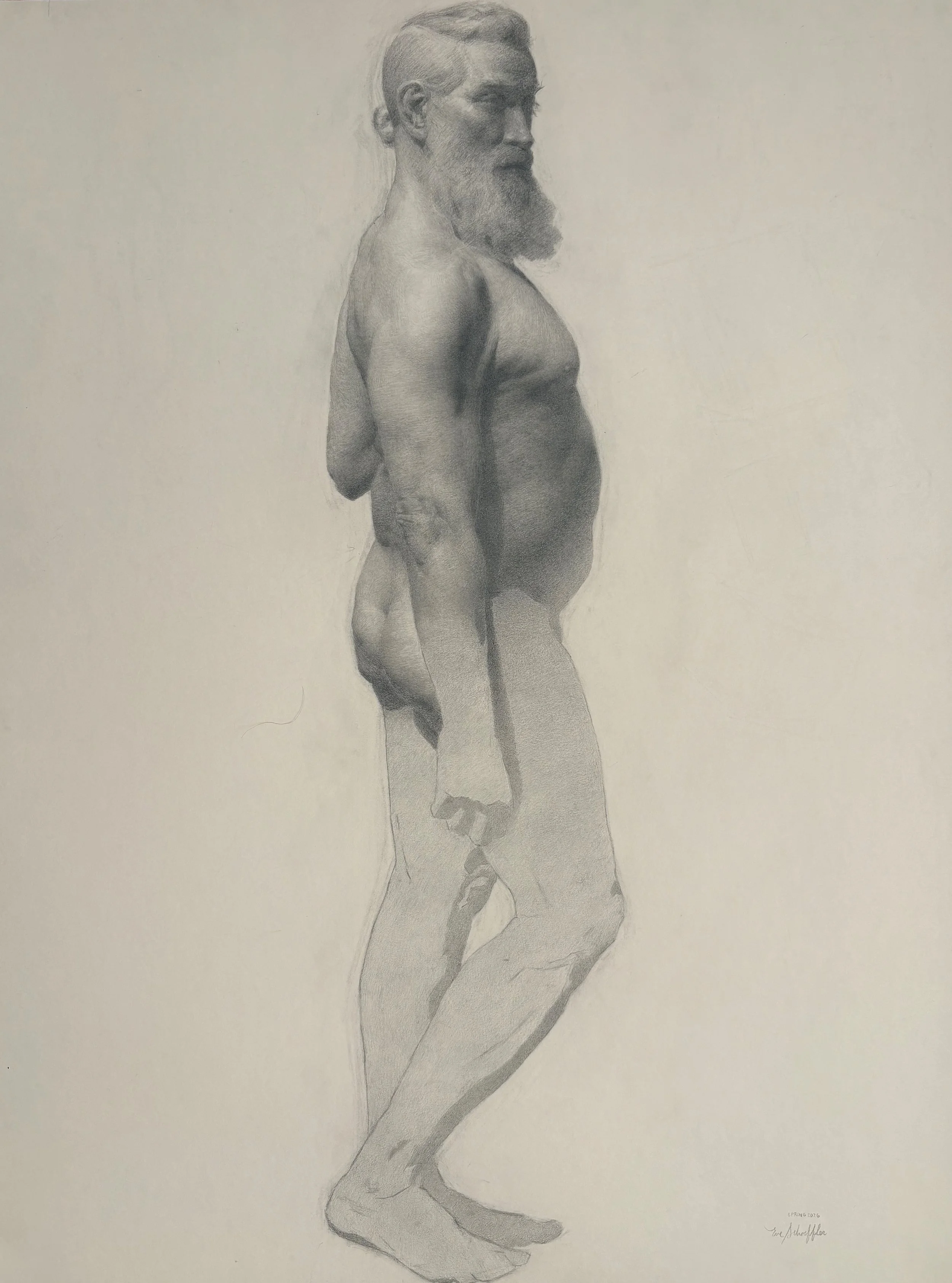 "Freddy", 18x24, graphite on paper.