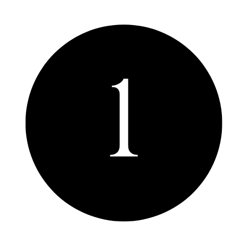 A black background with a white number one in the center.