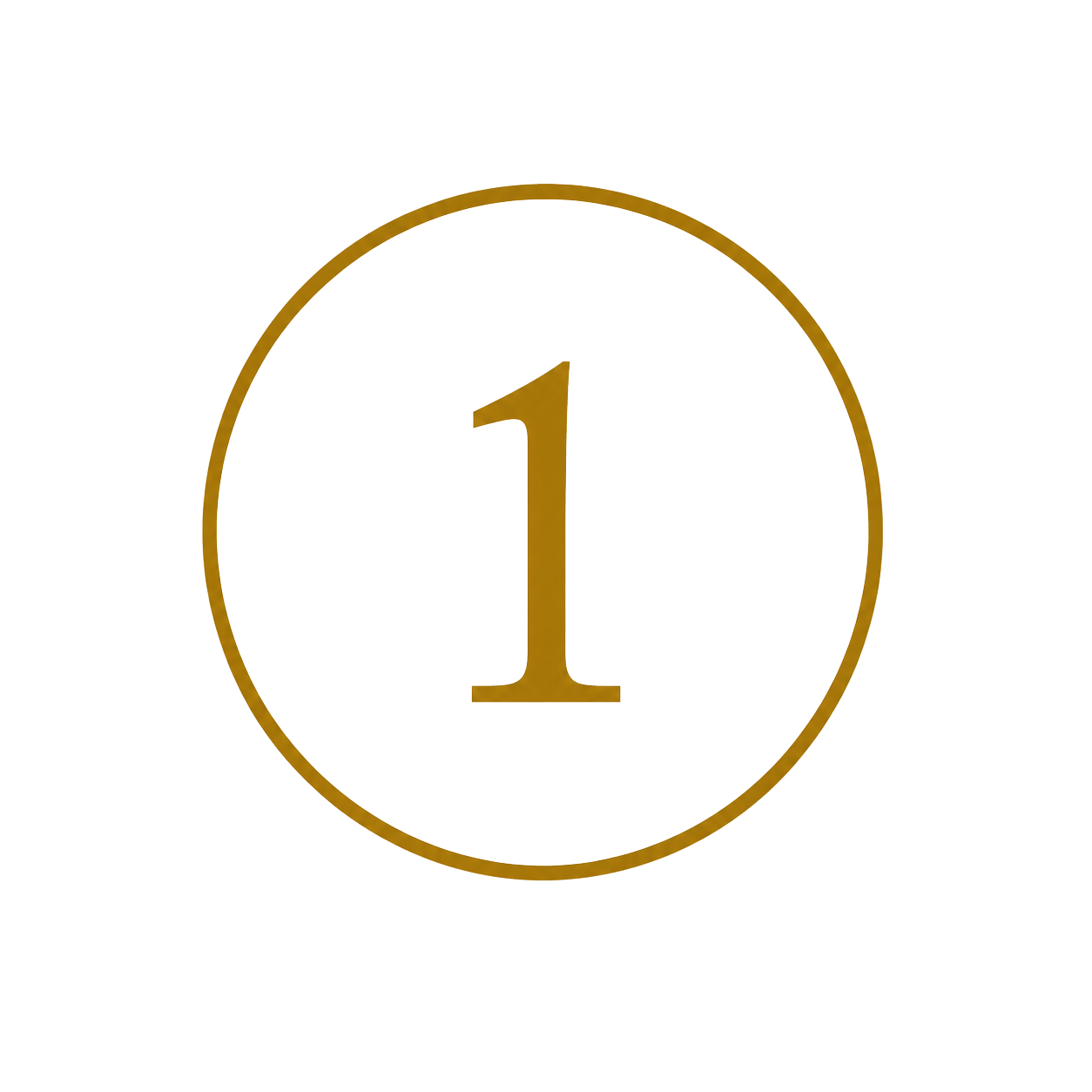 Gold number one inside a gold-outlined circle on a black background.