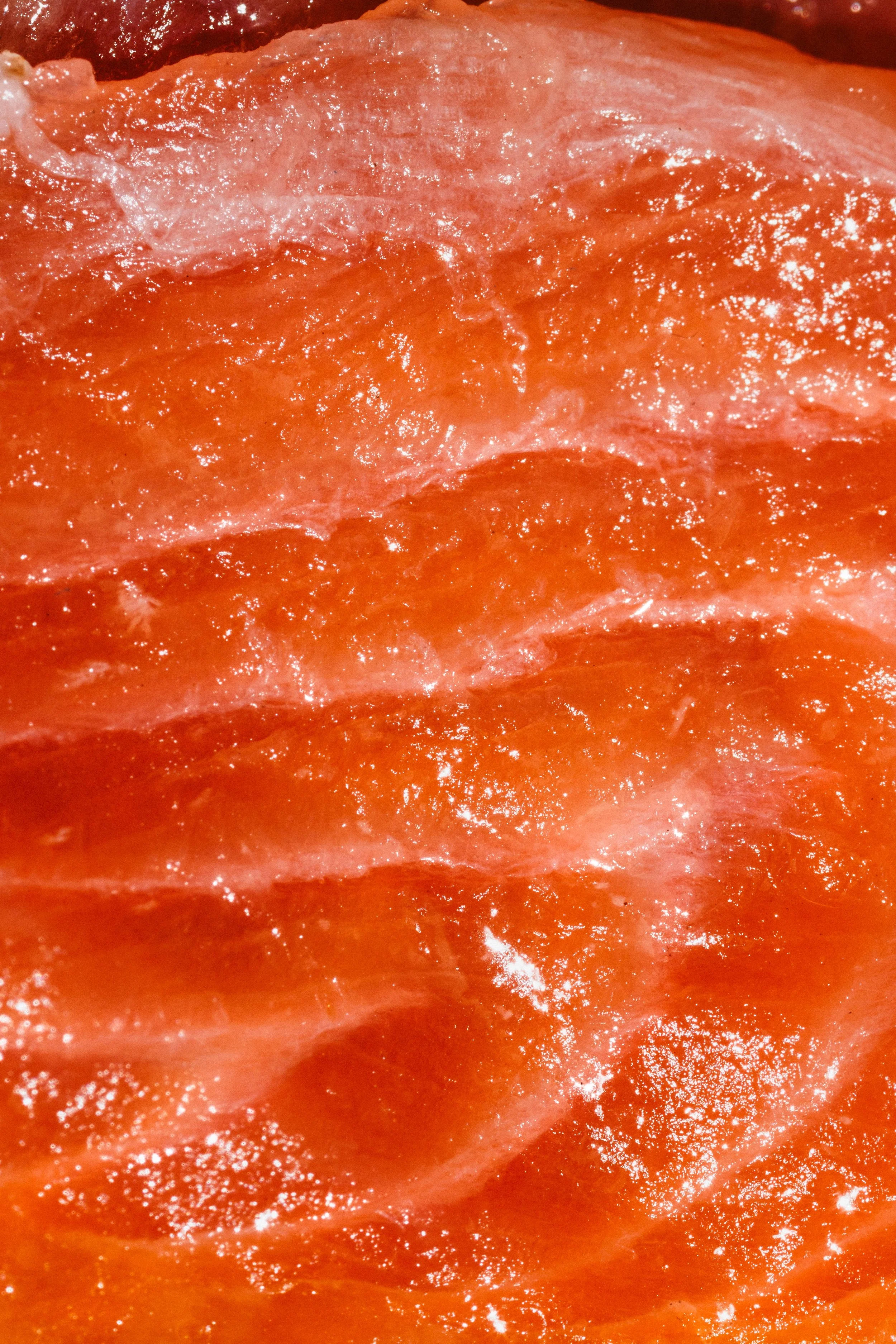 Commercial macro food photo of salmon texture by Amy Carson.