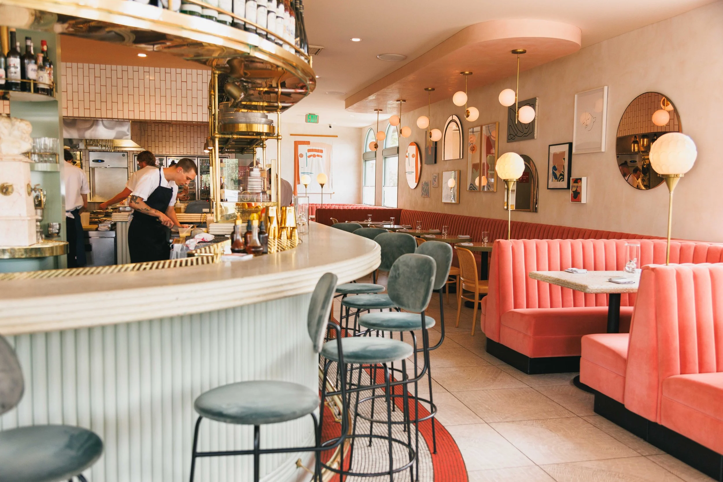 Hospitality photo of restaurant interiors.