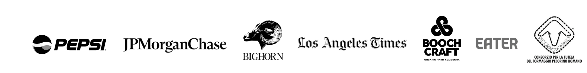 Logo strip for select clients of Amy Carson, a San Diego food photographer.