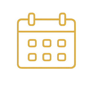 Gold calendar icon with a grid of six squares representing dates