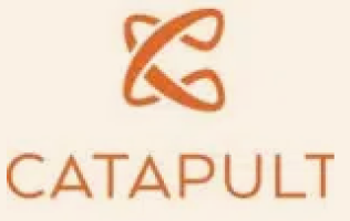 Logo with an abstract orange symbol above the word 'CATAPULT' in capital letters.