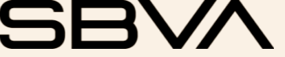 Black and white logo with the letters S B V A in bold uppercase font.