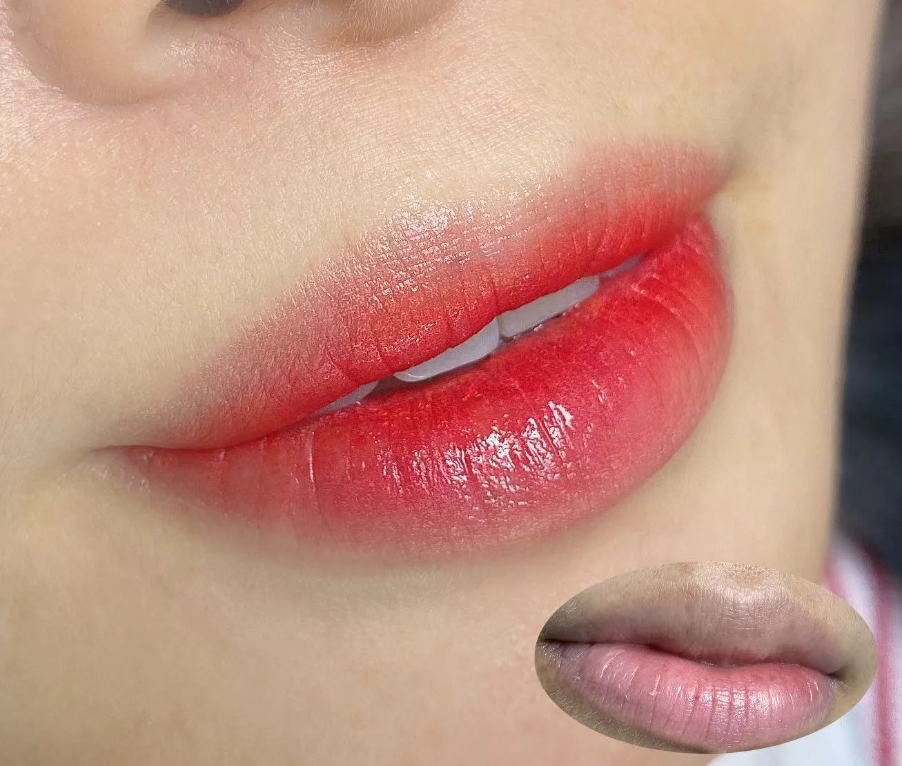 Natural lip blush enhancing lip shape, definition, and long lasting lip color