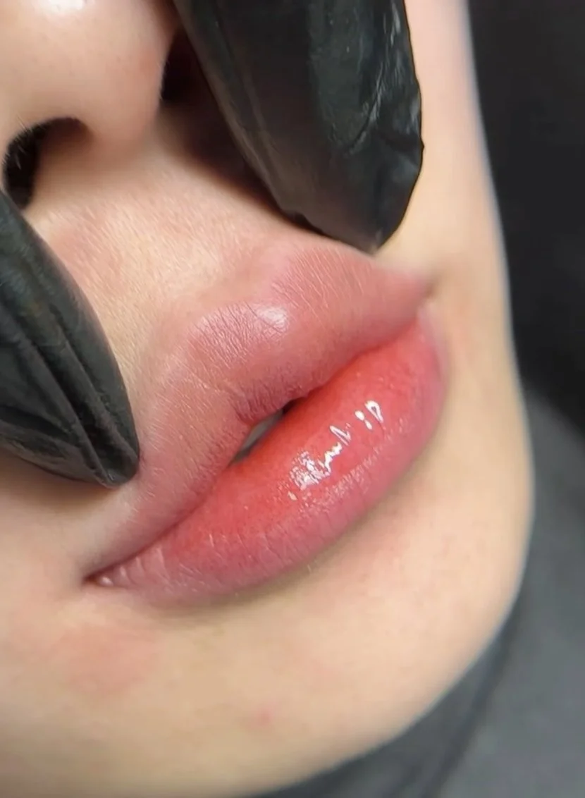 Lip blush tattoo procedure result