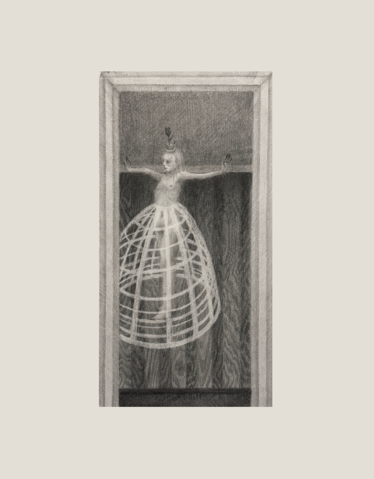 balancing act (7inx9in., graphite on paper)