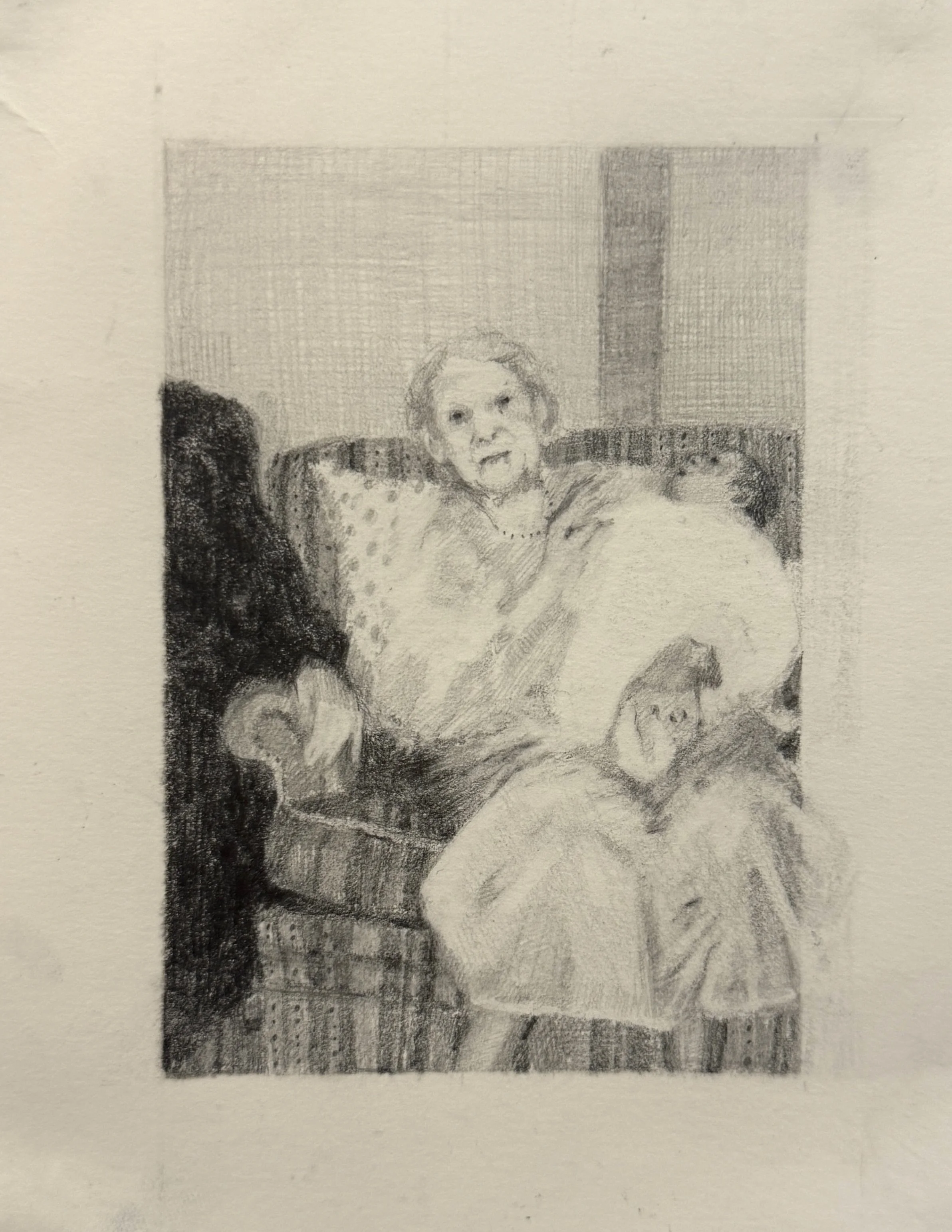 taking care of me (5inx6in, graphite on paper)