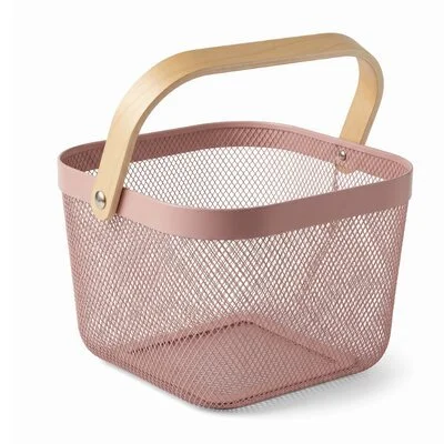 Pink &amp; White Mesh Baskets: Small, Personalized Farmhouse Baskets for Everyday Harvests