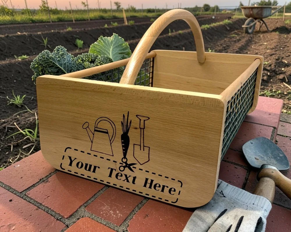 How to Buy Our Custom Engraved Harvest Basket on Etsy
