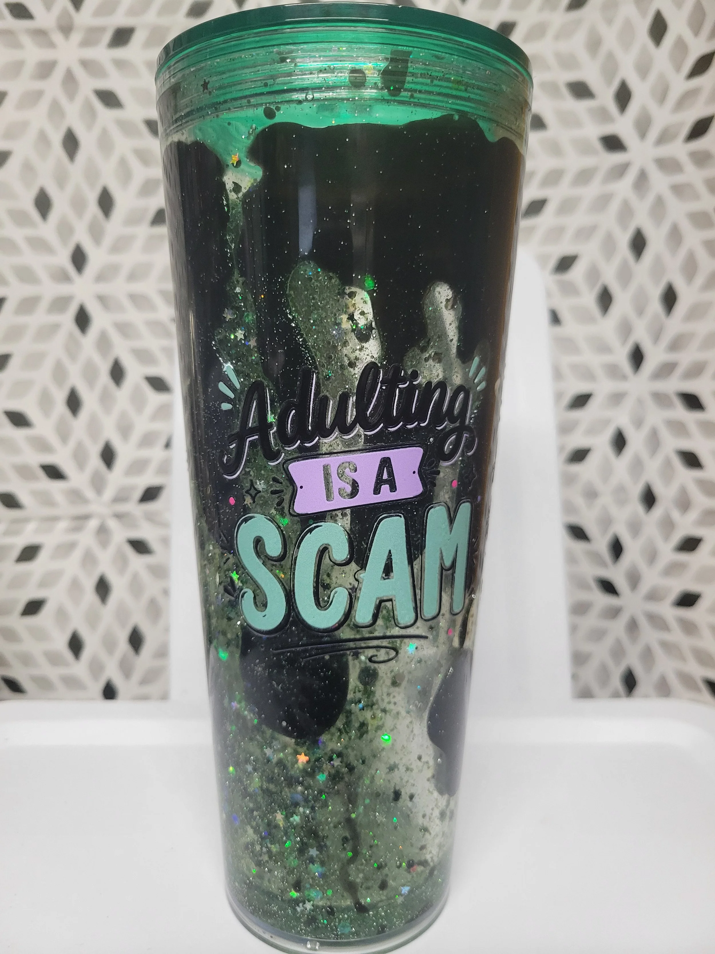 Green and Black Pre-Made 24 oz Lava Tumbler