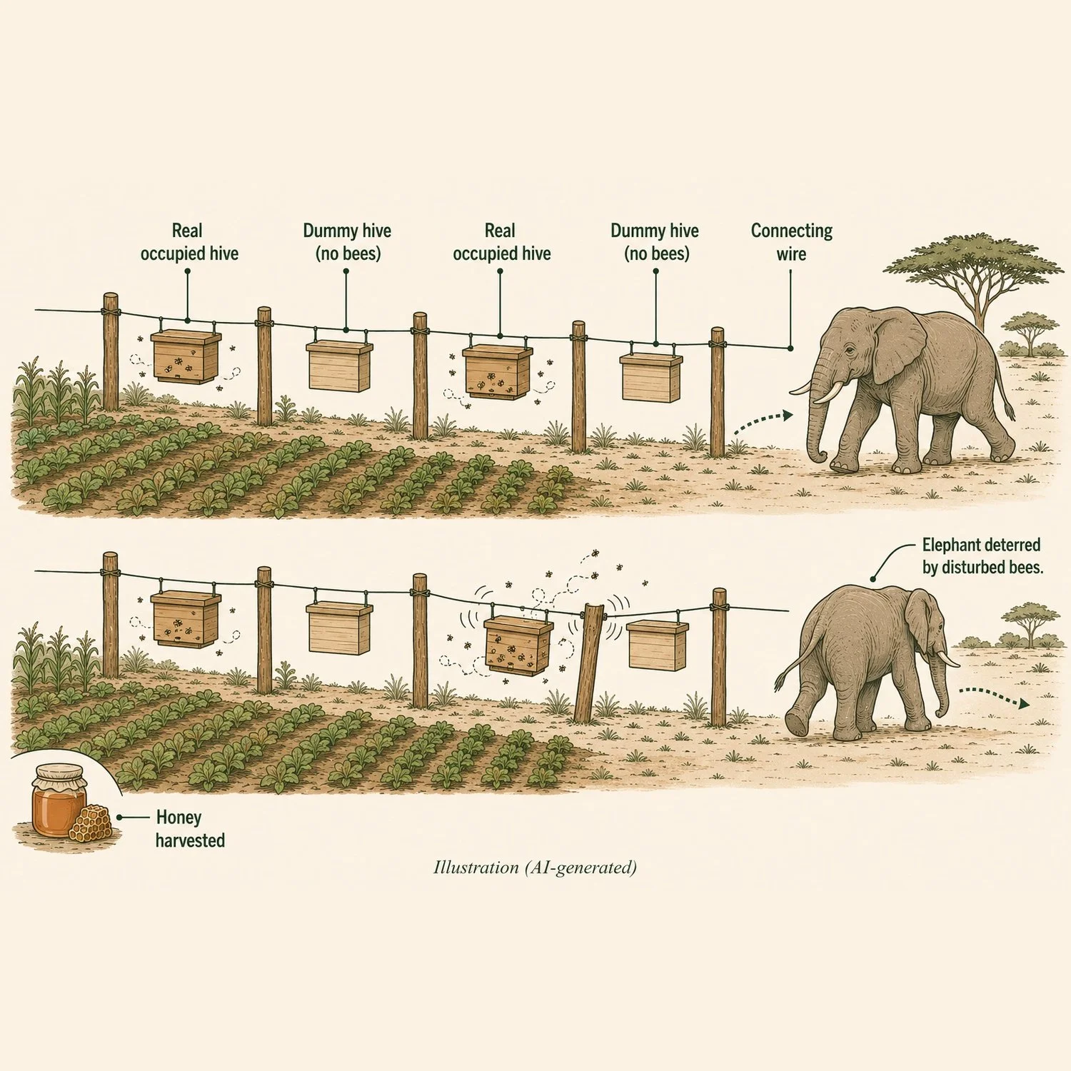Beehive Fences — Keeping Elephants Out with Bees