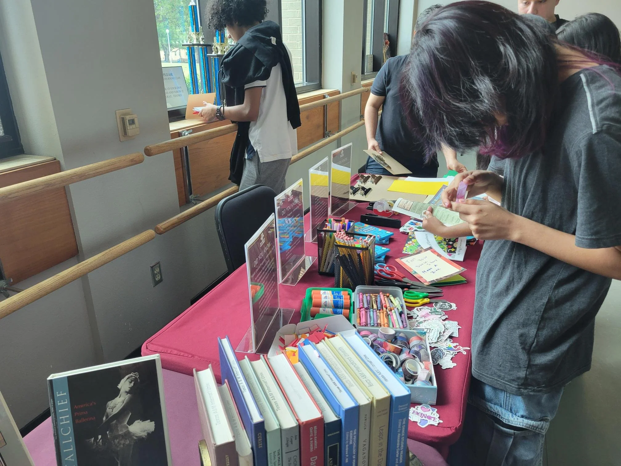 Students participating in the event activity.