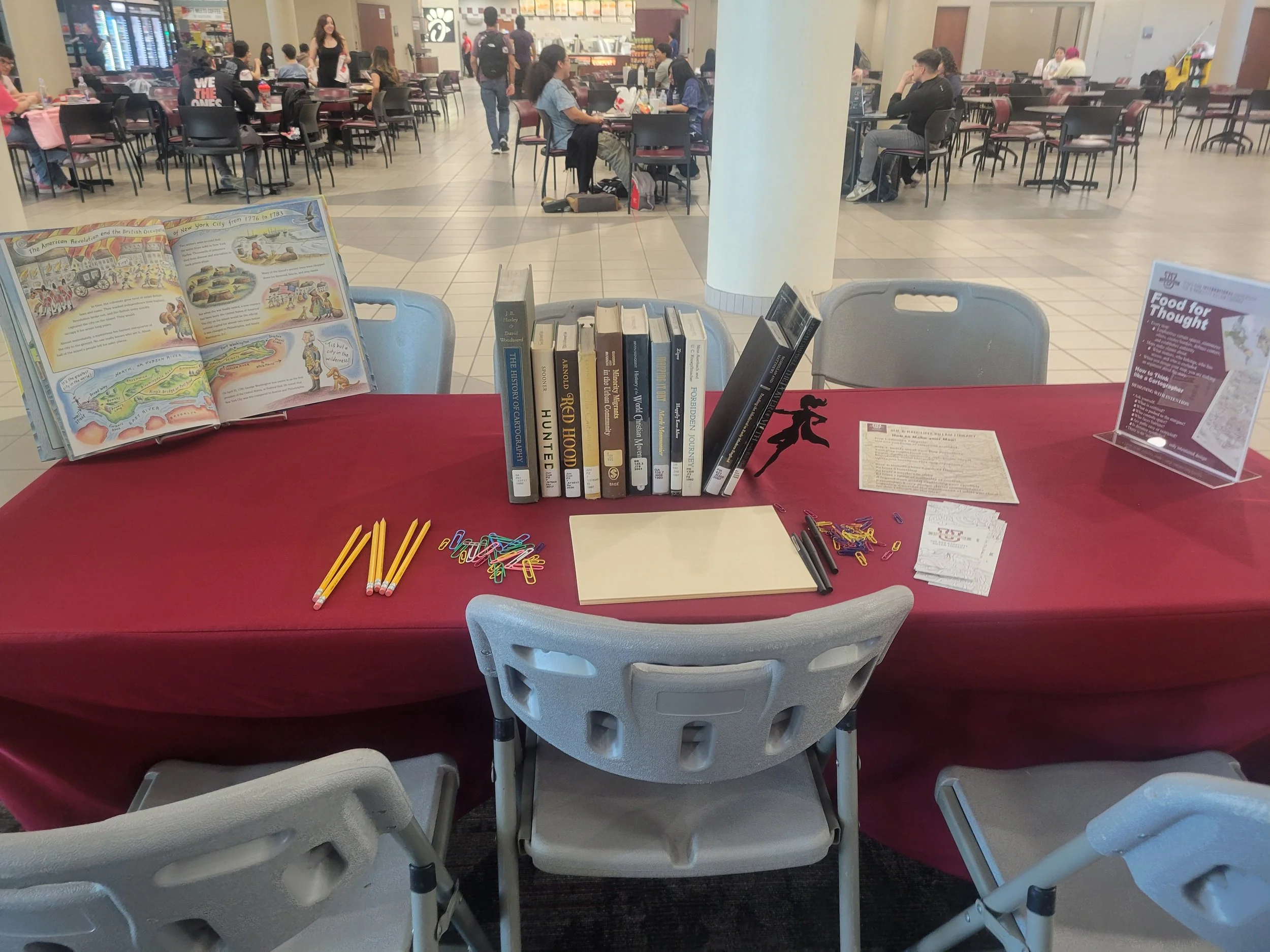 The set-up of the event activity at one table before the event began.