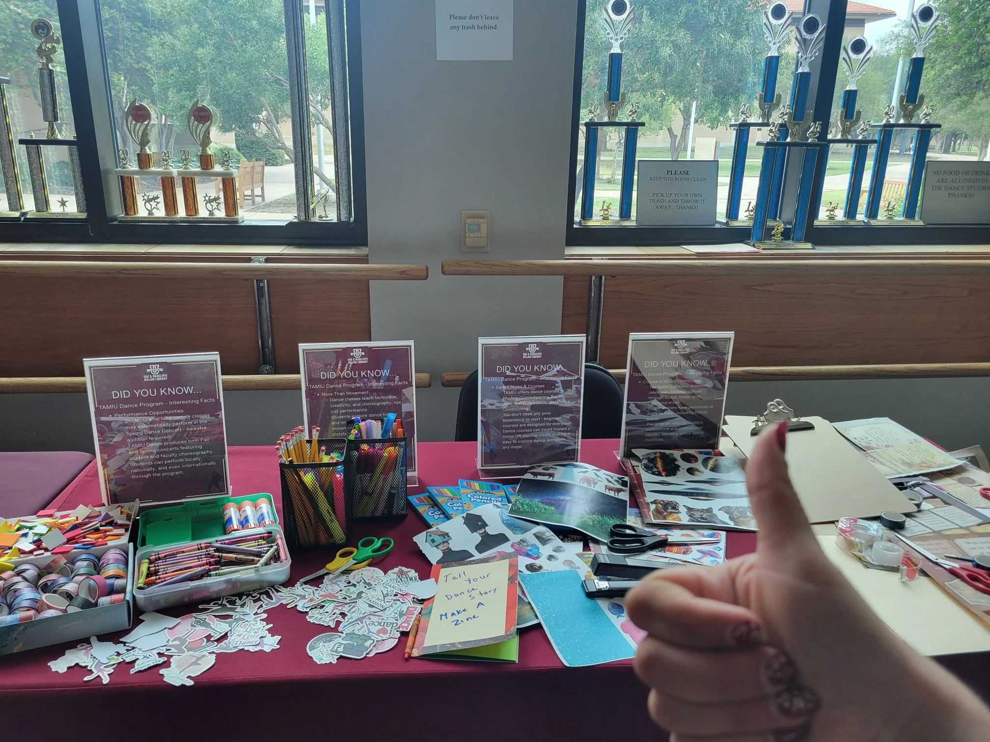 An image of the event activity table after its conclusion. It was a great crowd of students who participated.
