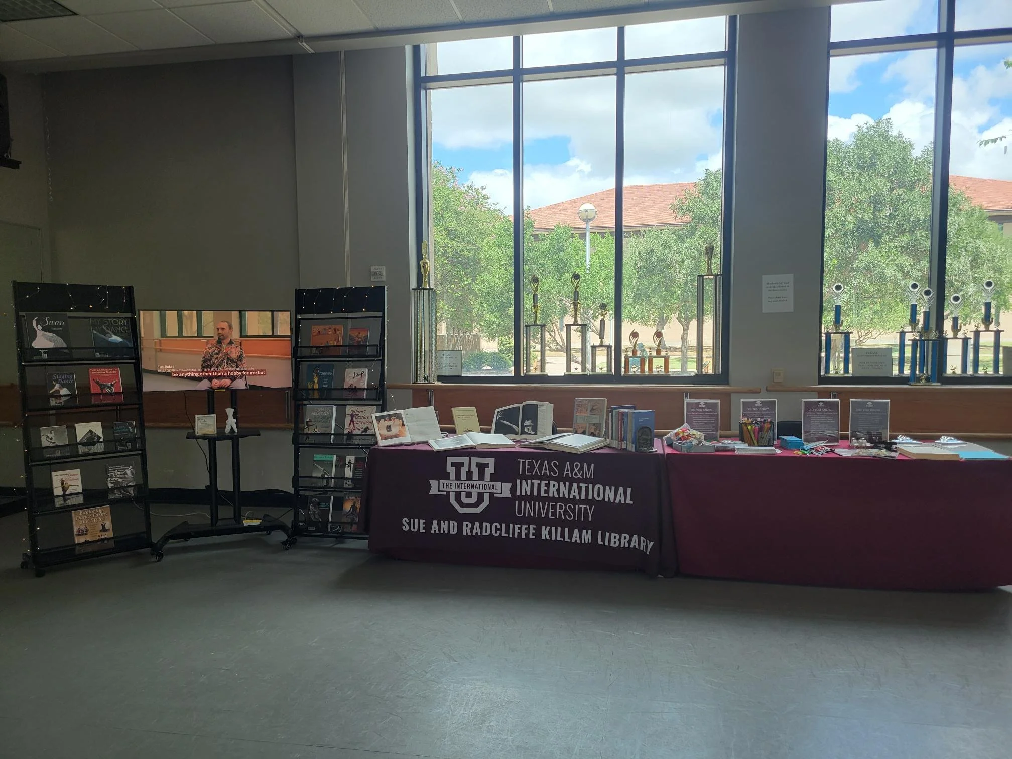 Event set-up for the library's contribution to the Dance Open House.