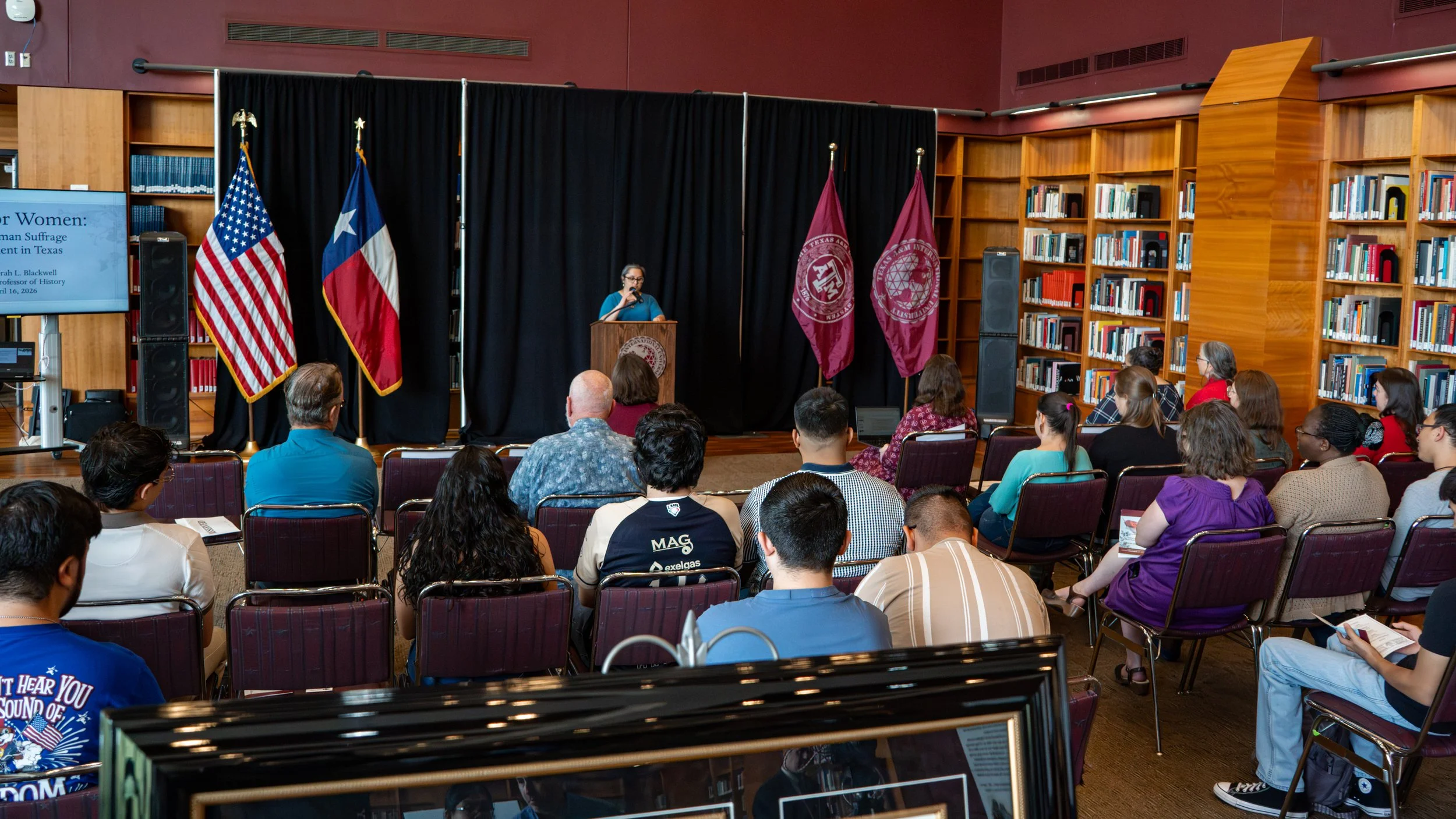 An image of the event set-up and part of the audience that attended the event.