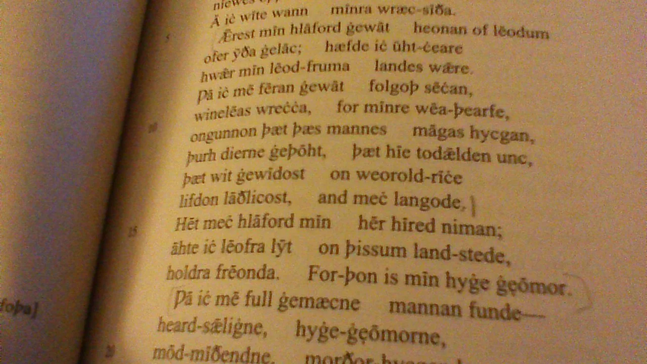 Image of Old English poetry.