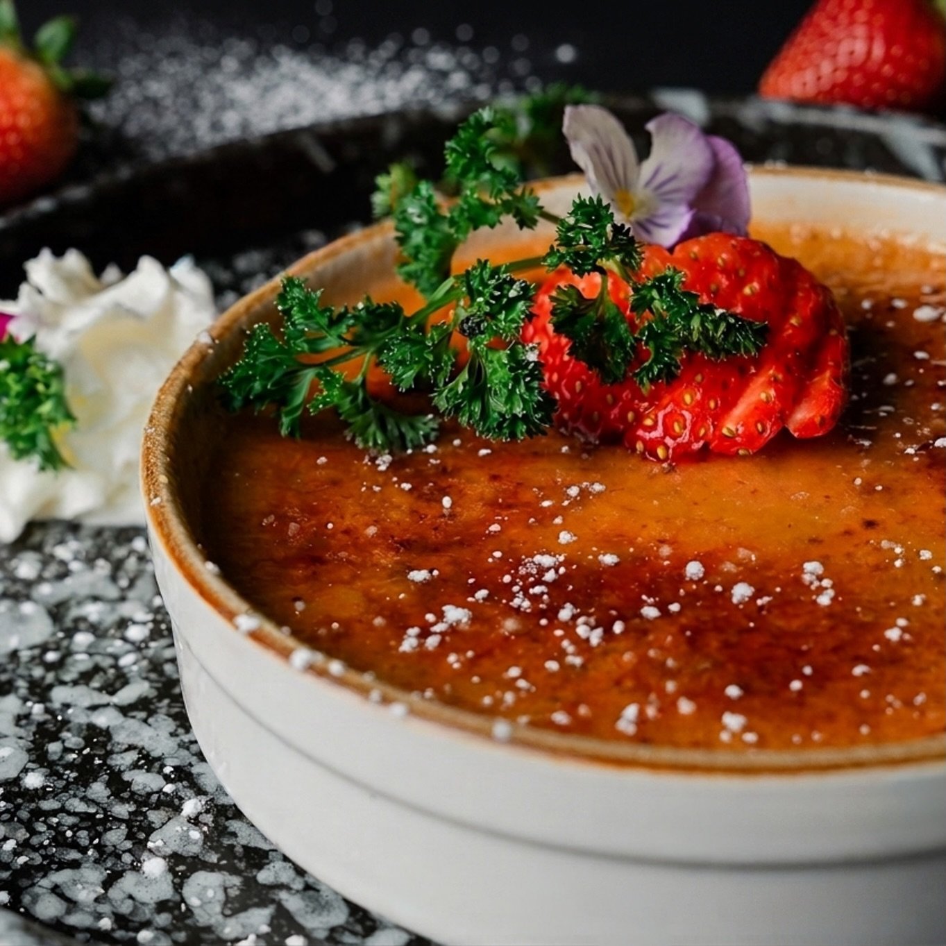 Our signature Thai Tea Cr&egrave;me Br&ucirc;l&eacute;e features a smooth, velvety custard infused with Thai black tea and vanilla, topped with a delicate sugar crust.

Book your table through the link in our bio.