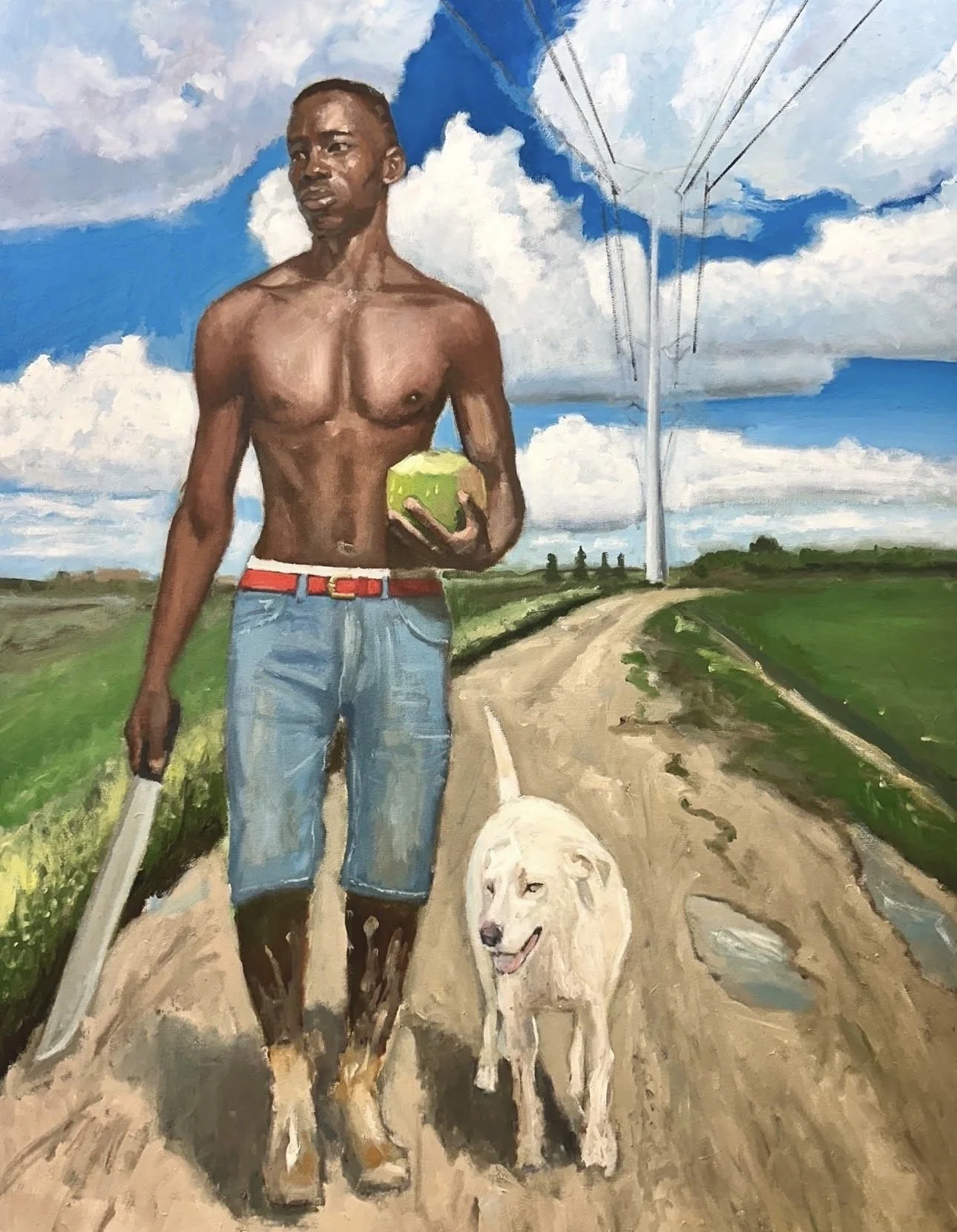 The Man, Dog and Coconut 48x36 $5000