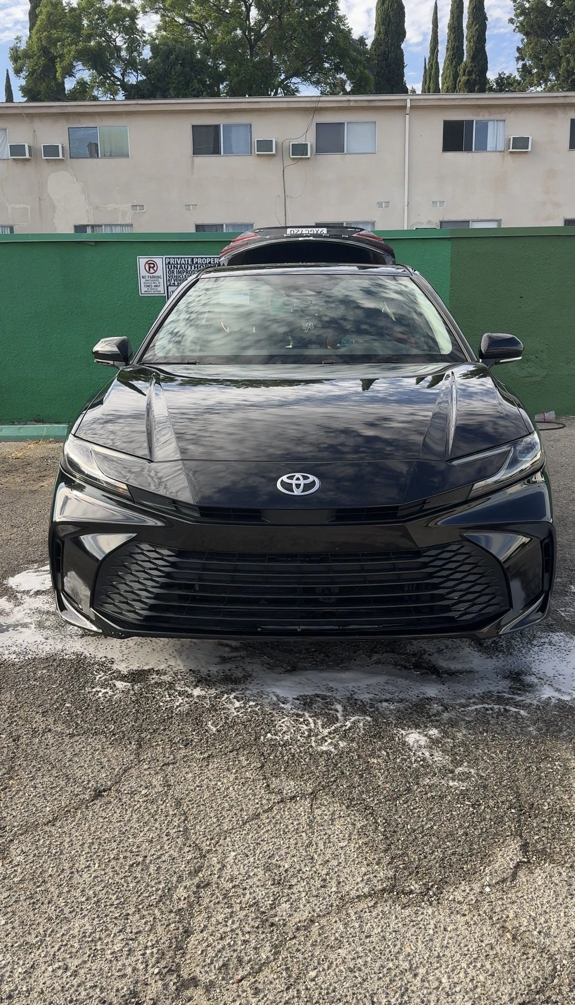 Black Toyota after exterior detailing