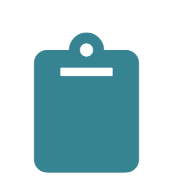 Clipboard icon with a blank sheet of paper
