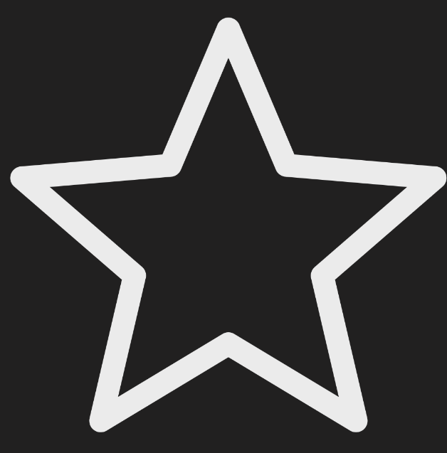 Outline of a five-point star on a black background.