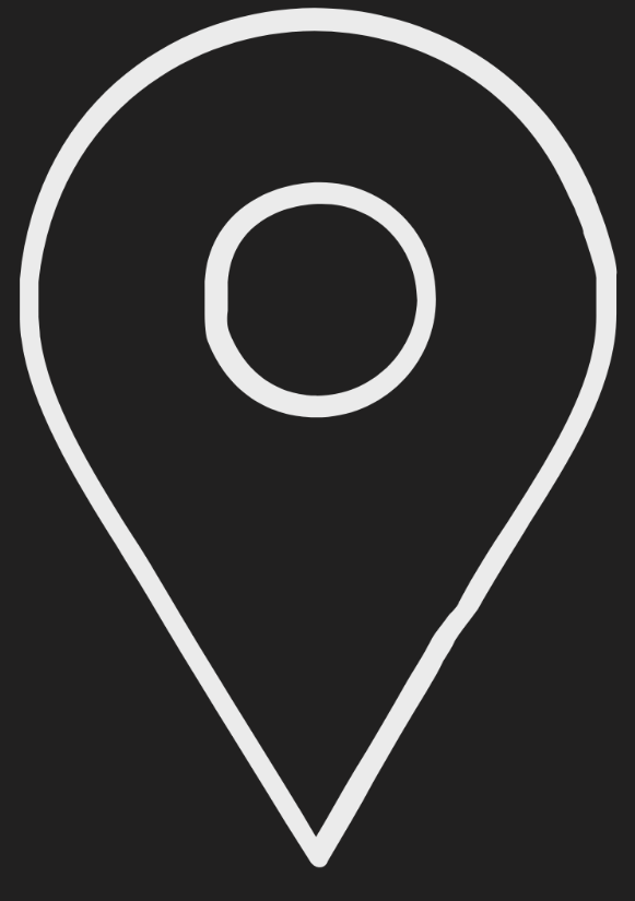 Icon of a location pin or map marker on a black background.