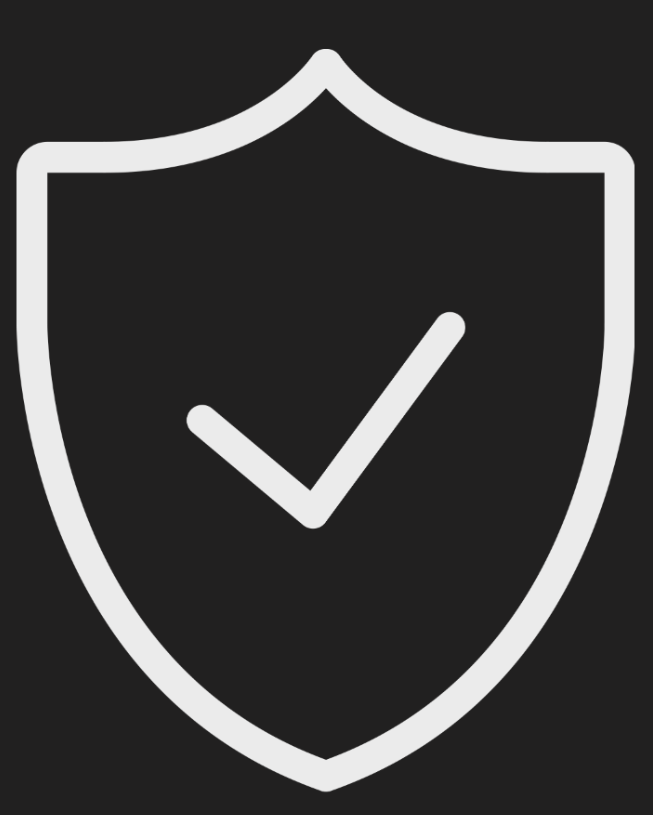 Shield icon with a checkmark inside, symbolizing security or protection.