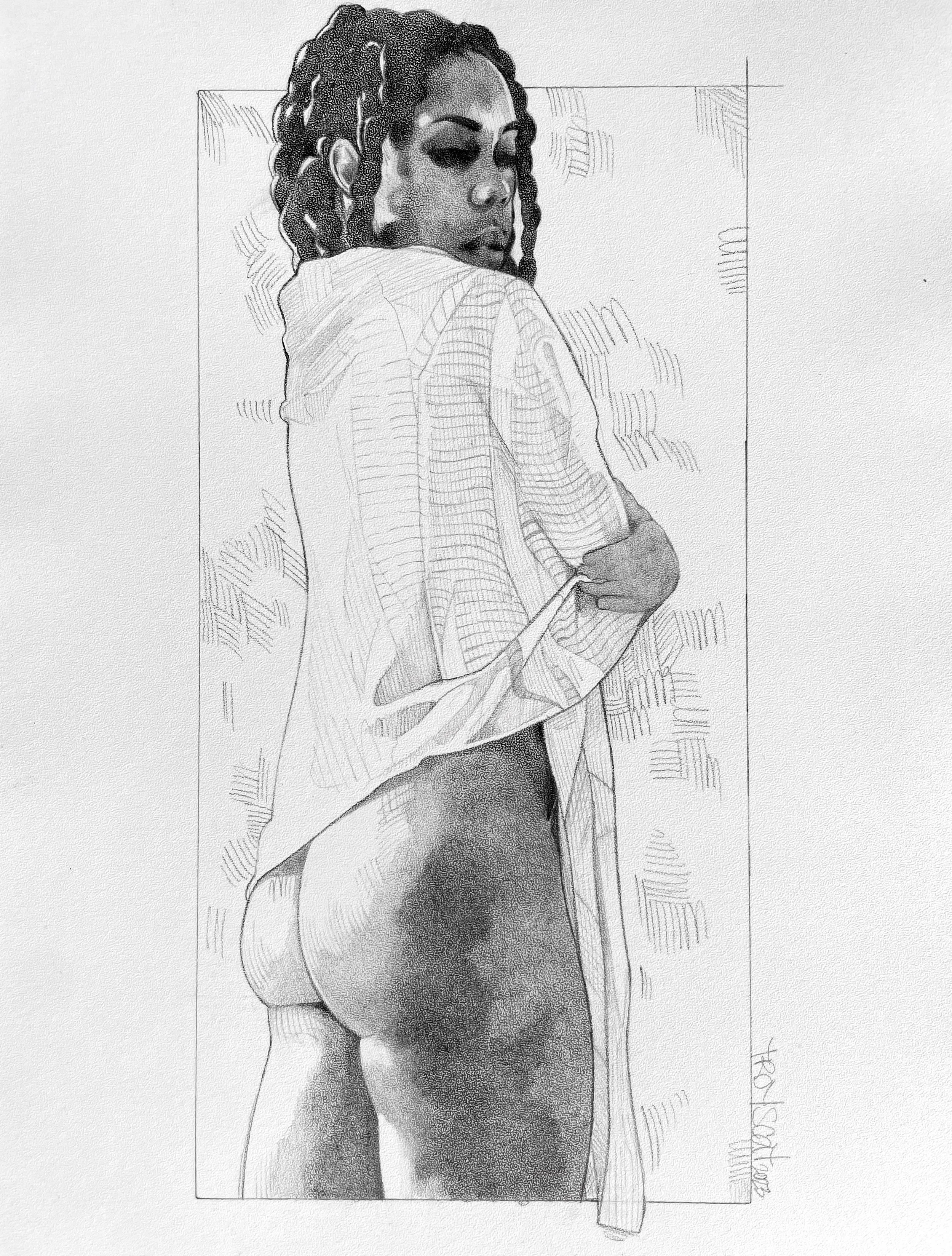 “Woman Half- clothed” (Drawing 13)