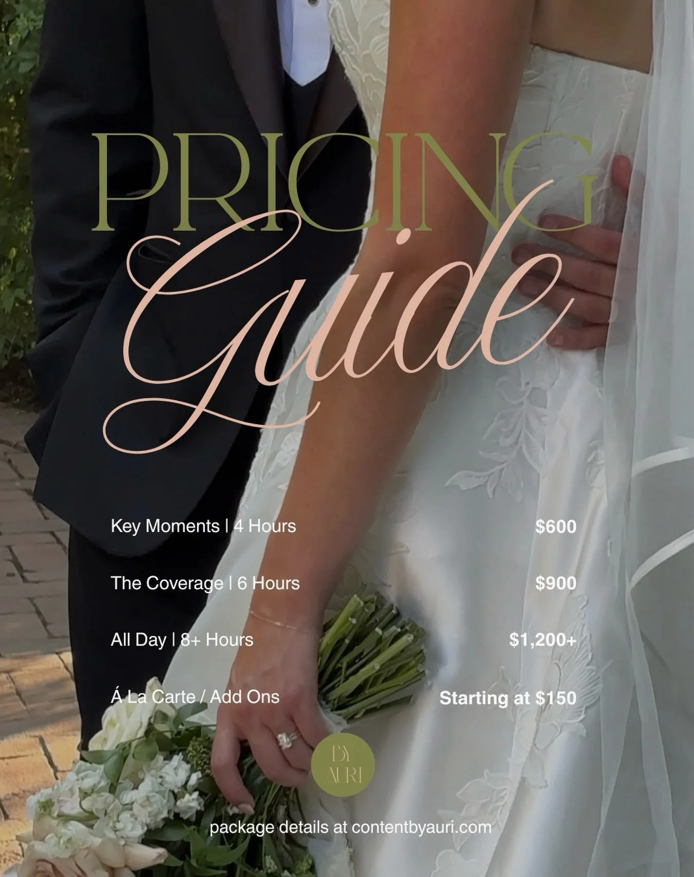 By Auri Pricing Guide 💌

More package details at contentbyauri.com / fill out a contact form to start the conversation! 🤍