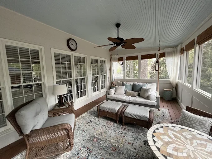 Freshly cleaned sunroom.
