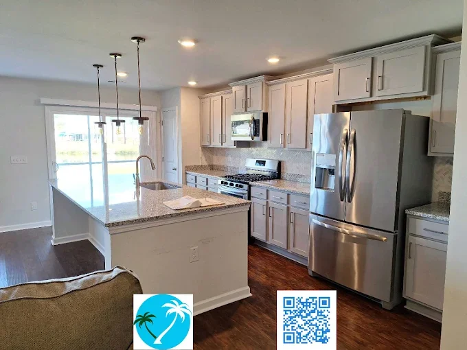 Bright, clean residential kitchen.