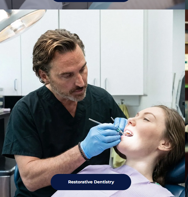 Dentist providing restorative dental care to a patient