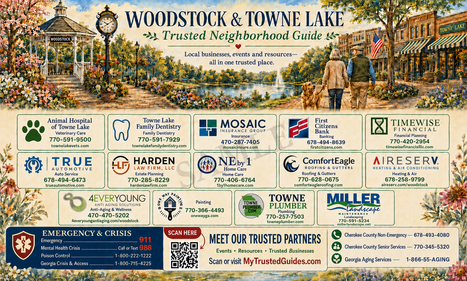 Sample Woodstock and Towne Lake Trusted Neighborhood Magnet Guide