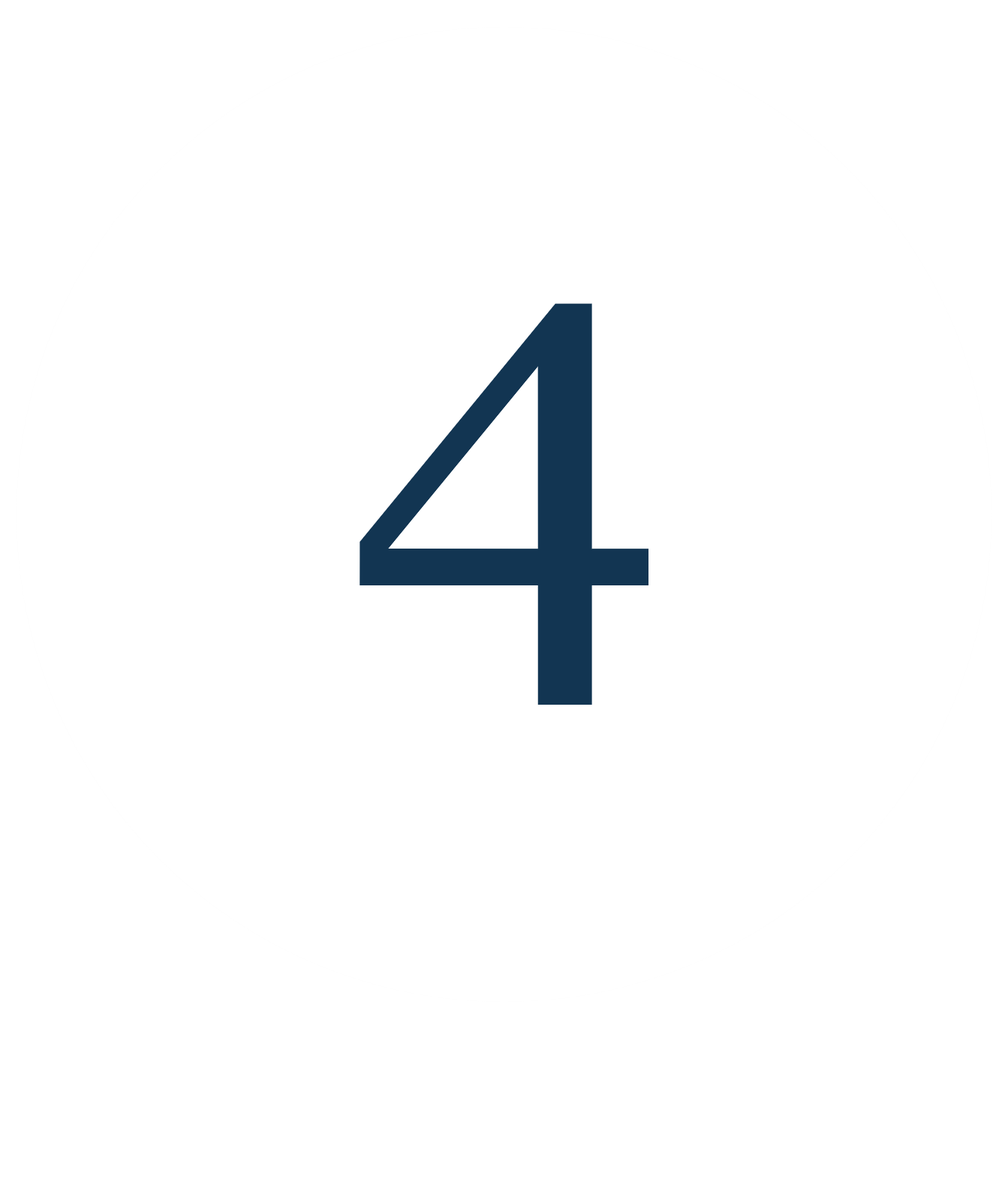 Number four displayed in a large navy font inside a white circle on a black background.