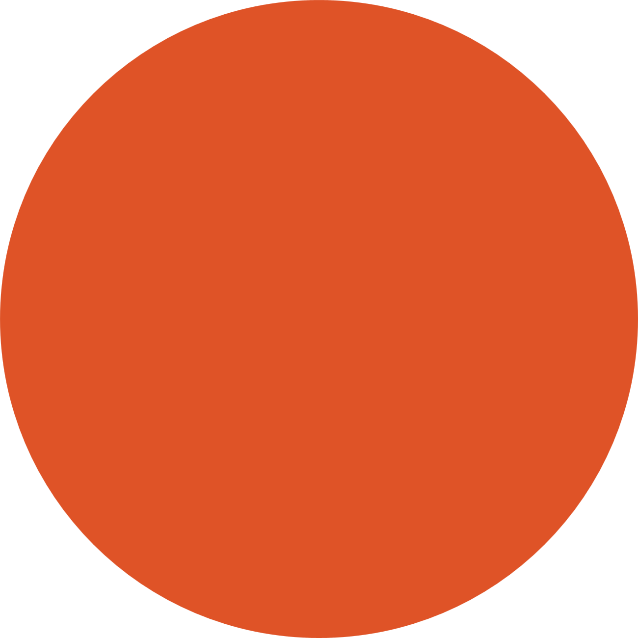 Orange circle on a black background.