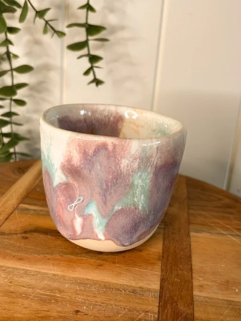 Lilac & Sky Ceramic Cup with Dimples Main Shot
