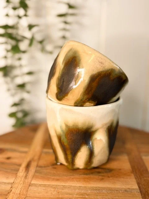 Wild Earth Ceramic Cup with Dimples stack